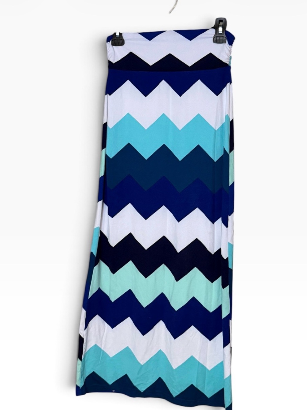 Rue21 Chevron Maxi Skirt in Navy, Teal & White